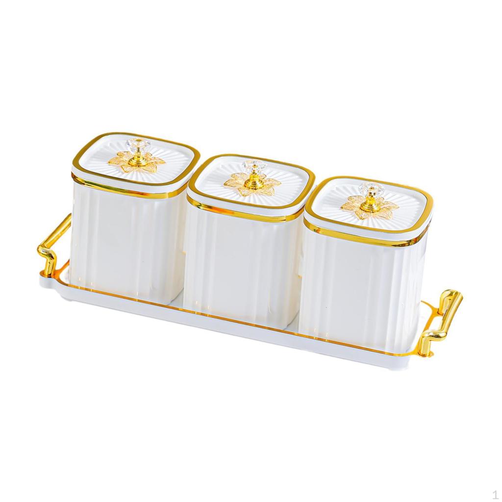 Candy Dishes with Lids, Divided Serving Dishes, Seasoning Box Set for Dried Fruit Nut Holiday