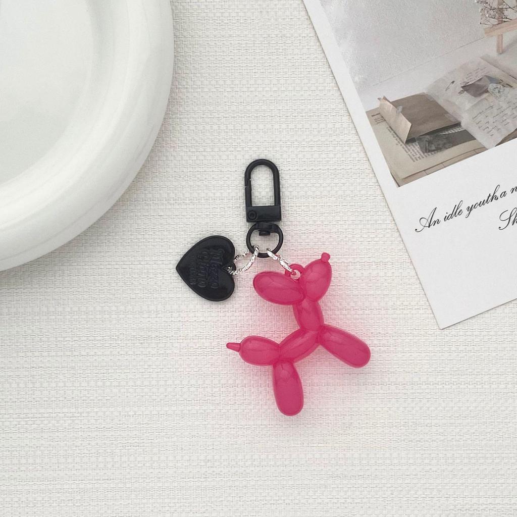 Stylish Heart Balloon Dog Keychain Bag Charm - DIY Personality Pendant