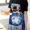 Lustige Katze Aufdruck Schürze Niedliche Wasserdichte Küchenschürzen mit Trägern Neuartige Geschenke für Frauen Männer Kochen Backen Pflege BBQ Party