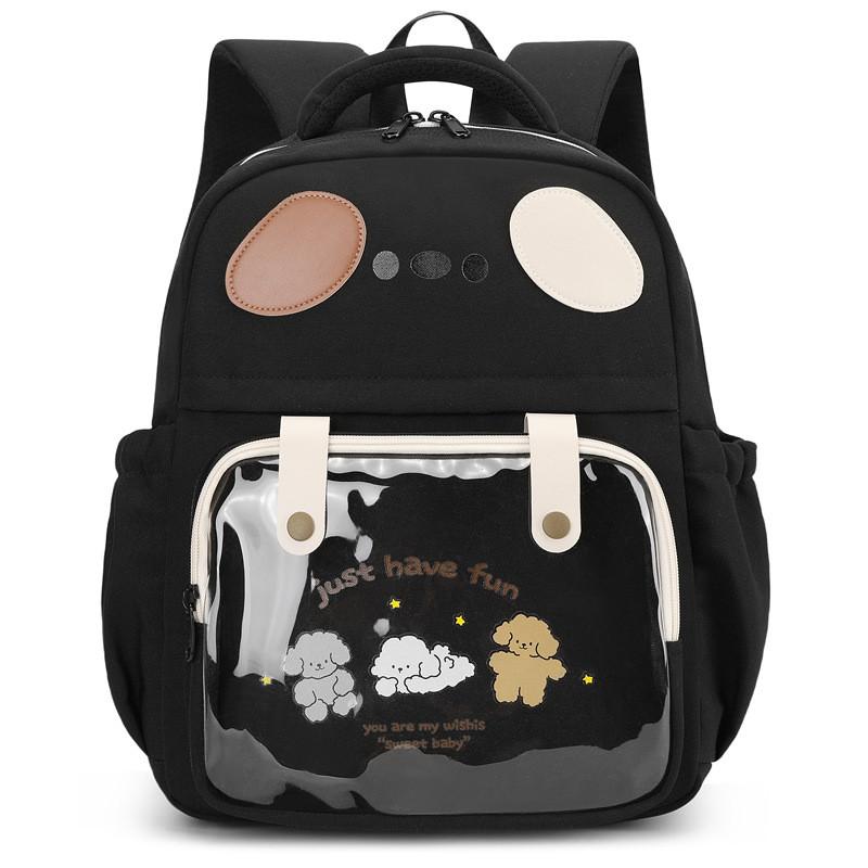 Letter Cartoon Puppy Kids Clear Backpack Cute Animal Design Toddler Bag School