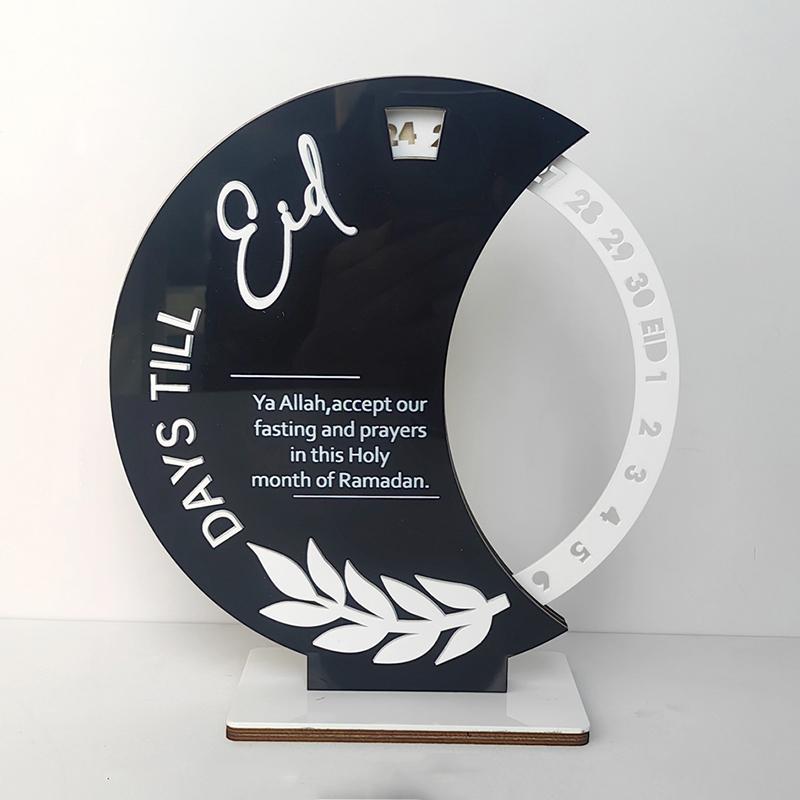 1pc Acrylic Ramadan Calendar Day of Ramadan Calendar Eid Mubarak Home Decoration Ornament Party Supply