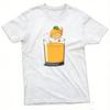 Funny Orange Fruit Drinking Orange Juice Cartoon Art Graphic T Shirt Unisex Casual Daily Wear Summer Short Sleeve Tee Tops