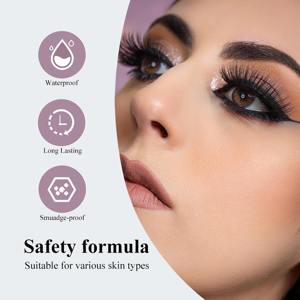 Waterproof Liquid Eyeliner Smudge-Proof & Transfer-Resistant Long-Lasting Appearance Gold Eyeliner Black