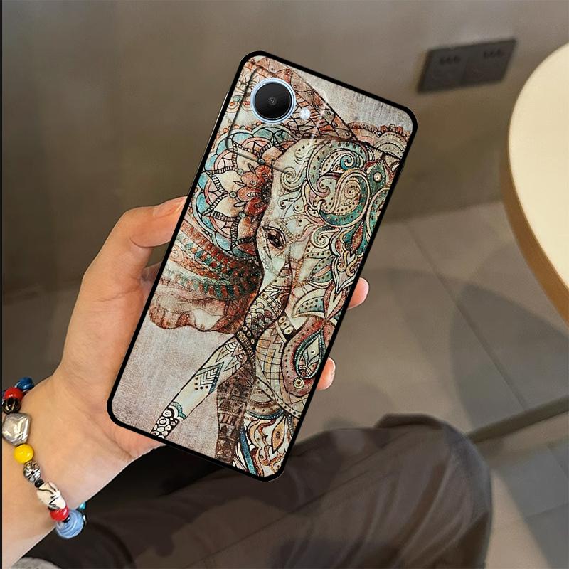 Elephant Mandala Aztec Case For Realme C63 C61 C55 C51 C53 C25 C65 C67 C71 C75 GT6 GT7 Pro 11 12 13 14 15 Pro Plus