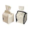 Stylish Striped Fabric Standing Tissue Holder With Removable Designs for Home Office Storage Organization