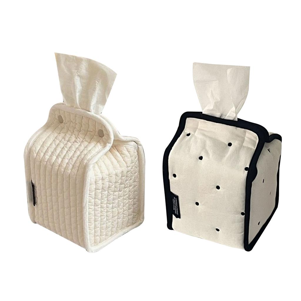 Stylish Striped Fabric Standing Tissue Holder With Removable Designs for Home Office Storage Organization