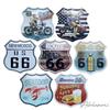 ALOHAMONI American USA Tin Plate Route 66 BIG Size Sign Vintage Metal Plate Number License Plate Retro California West Coast Hawaii Route66 (white