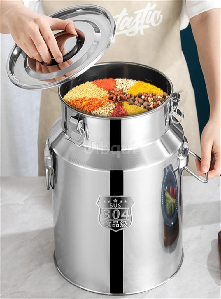304 Stainless Steel Fermenters Wine Fermented Beer Fermenters Milk Barrel Bucket Sealing Oil Barrel Tea Canister Storage Pot