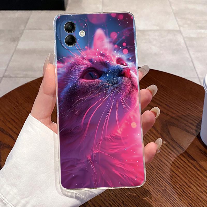 For Samsung Galaxy A04e A04 Case For Samsung A05 Coque Samsung A07 4G Capa Clear Silicon Soft TPU Back Cover Cute Cat Phone Case