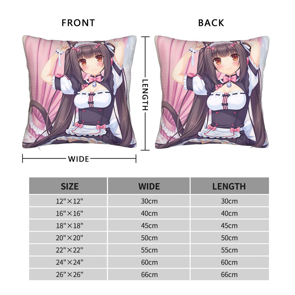 NEKOPARA Pillow Case Vintage Pillow Cover Soft Custom DIY Cushion Cover Pillowcases For Sofa Car Home Decor