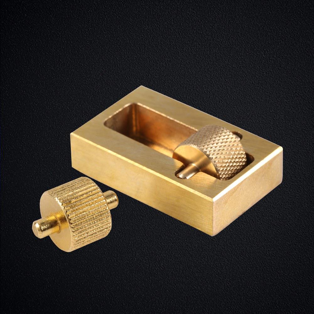 Leather Top Edge Dye Oil Roller Box Applicator DIY Craft Treatment Tool Brass with Extra Roller