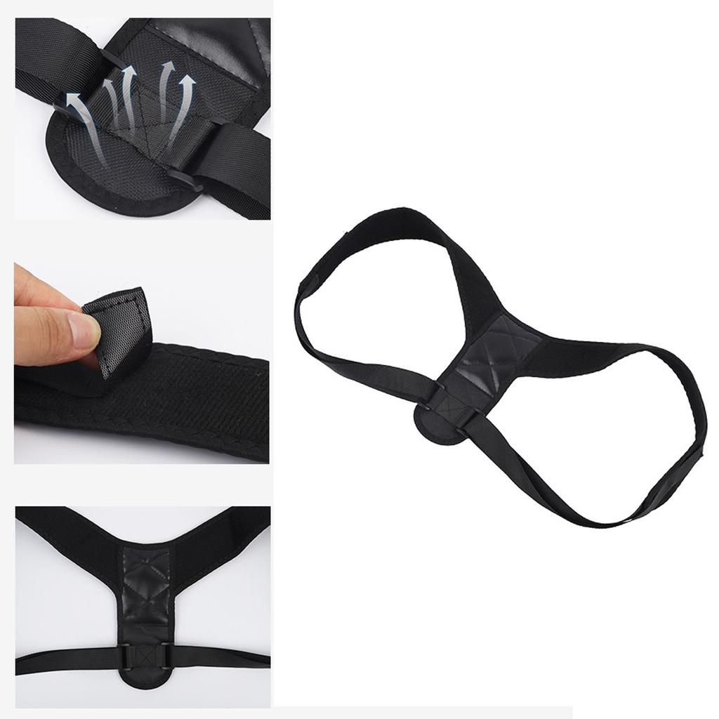 Rückenhaltungskorrektor Rücken Atmungsaktiv Verstellbar PU-Leder Verdeckte Obere Wirbelsäulenstütze für