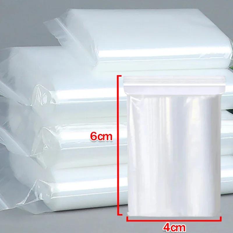 500pcs Thickened PE Zipper Self Sealing Bag, Transparent and Reusable Small Packaging, Jewelry Storage Bag, Gift Packaging Bag
