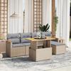 VidaXL Garden Lounge Set with Cushions 6 Pcs, Patio Sofas, Patio Furniture Set, Outdoor Furniture, Beige 3276034