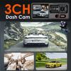 WiFi 3 Camera Car DVR, High-definition 1080P Dashcam, In-car 3-channel Video Recorder