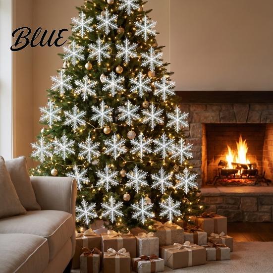 Festival Decorative Hanging Foil Tinsel Snowflake Ornament Pcs Christmas Ornaments 30 White Glitter Artificial Snowflakes