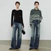Chuyu Women's Slim-Fit Asymmetrical Long-Sleeve T-Shirt