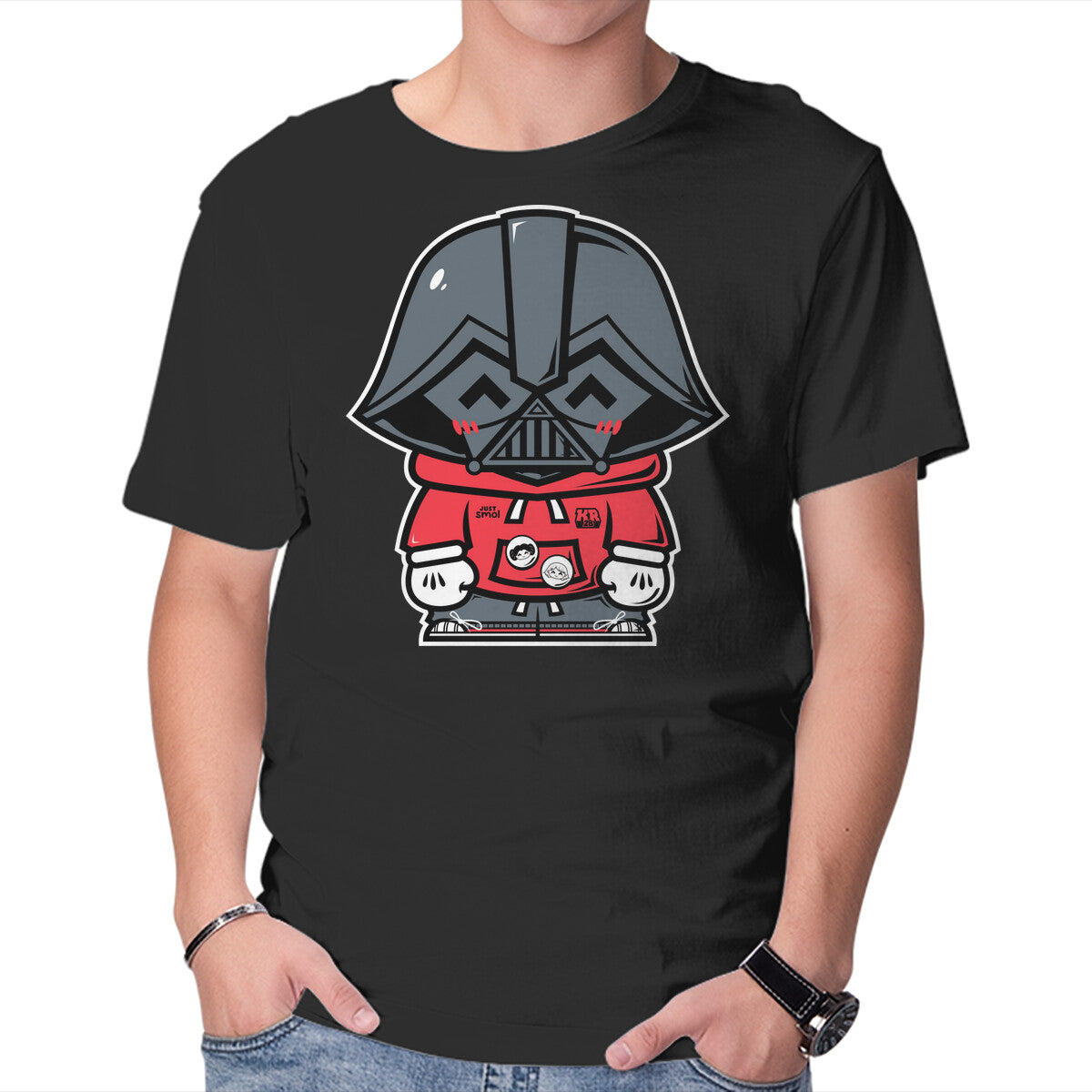 Unisex Crew Neck T-Shirt Just Smol Vader Graphic Short Sleeve Casual Tee XS