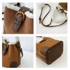 Light Luxury Fashion Women's Shoulder Bags High Quality PU Bag Body Plush Handle Ladies Messenger Bag Casual Retro Female Bucket Bag Mother's Day Gift