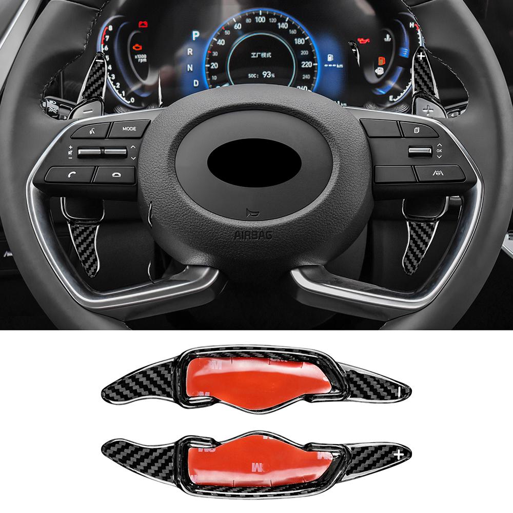 

Настоящий твердый карбон для Hyundai Genesis G70 Sonata 10 2020-2025 Аксессуары для расширения подрулевых лепестков переключения передач Интерьер чёрный