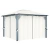VidaXL Belvedere with Curtain Garden Marquee Pavilion Patio Gazebo Terrace Gazebo Garden Belvedere 300x300 Cm Cream 48042