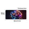 Neon Cyberpunk Game Controller Printed Fashion Mouse Pad Popular Large Model Washable Nonslip Cooling Desk Pad Suitable For Office And Gaming Durable 