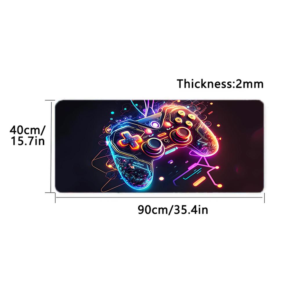 Neon Cyberpunk Game Controller Printed Fashion Mouse Pad Popular Large Model Washable Nonslip Cooling Desk Pad Suitable For Office And Gaming Durable