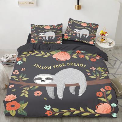 Copriletto Stampato in 3D Copripiumino Bradipo Set Biancheria da Letto Federa in Fibra Ultrafine Nuovo All'Ingrosso Kit Colorato e Confortevole