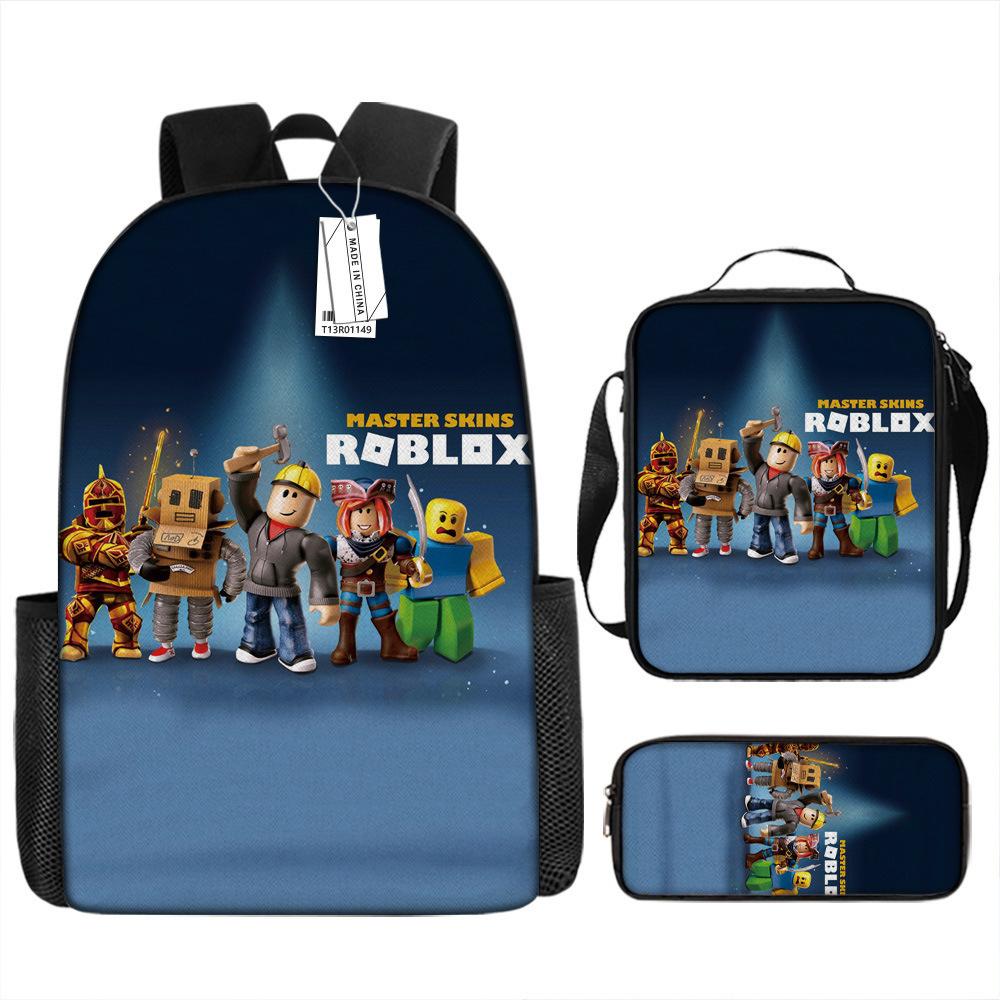 Rob Lesi Backpack Trendy Backpack Retro Schoolbag Cartoon Backpack Three-Piece Set