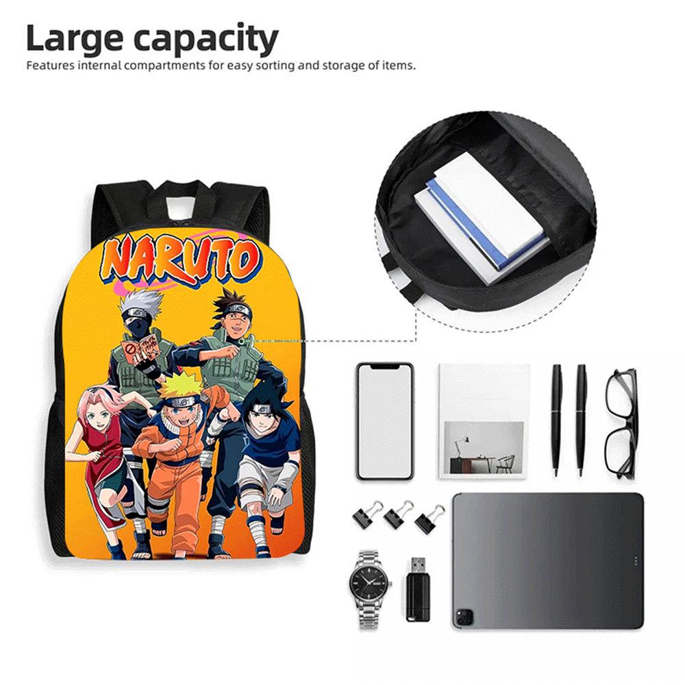 3Pcs Set Kids Backpack with Crossbody Bag & Pencil Bag, Cartoon NARUTO Lightweight School Bag for Boys & Girls Aged 5-9