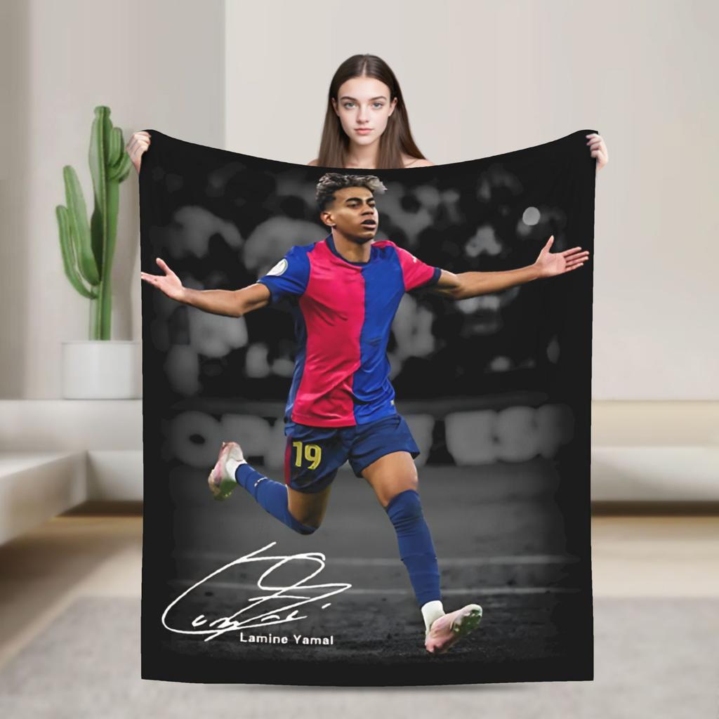 Lamine YYamal Flannel Blanket Number Football Creative Throw Blankets for Home cm Quilt
