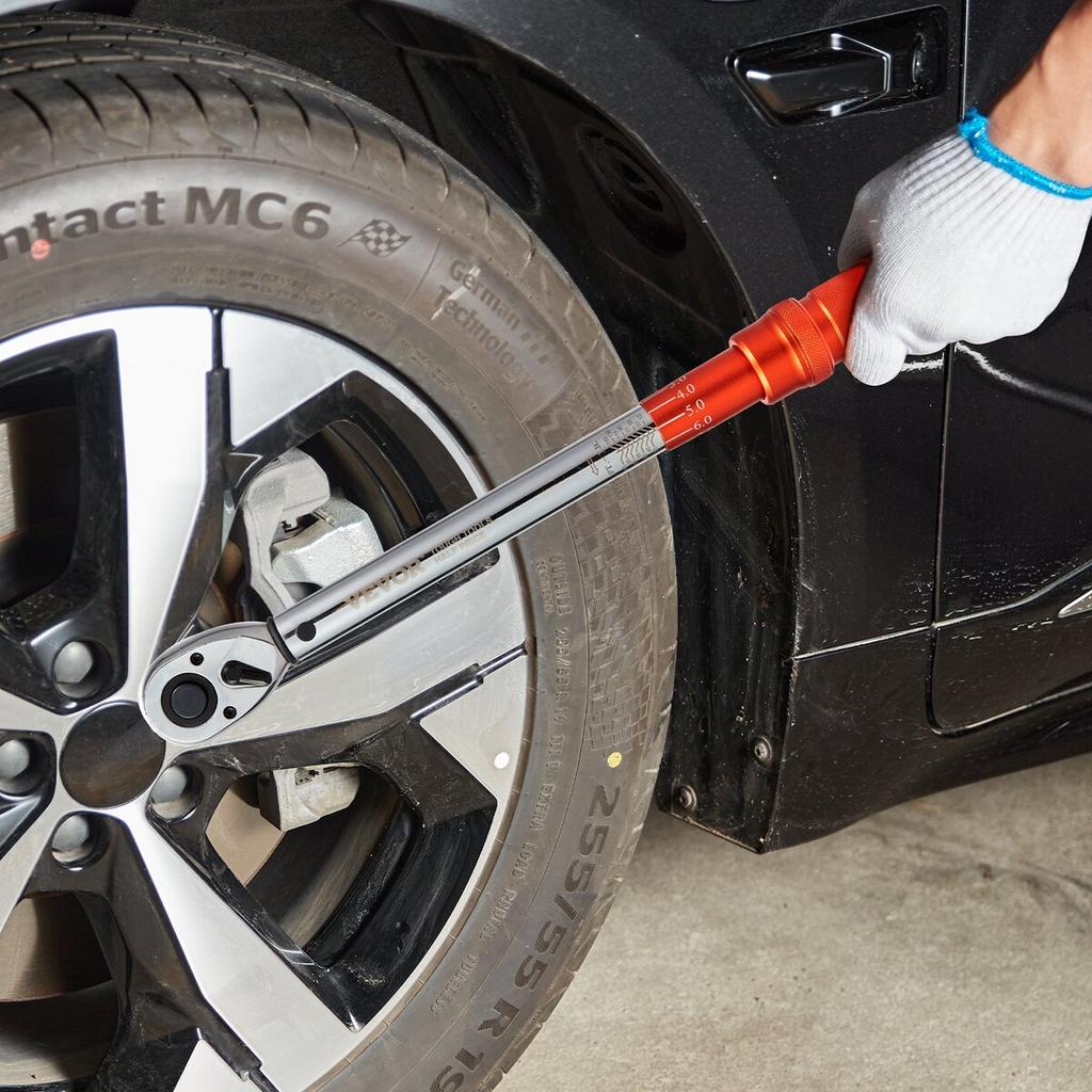 Torque Wrench, 1/2-inch Drive Click Torque Wrench 10-150ft.lb/14-204n.m, Dual-Direction Adjustable Torque Wrench Set, Mechanical Dual Range Scales