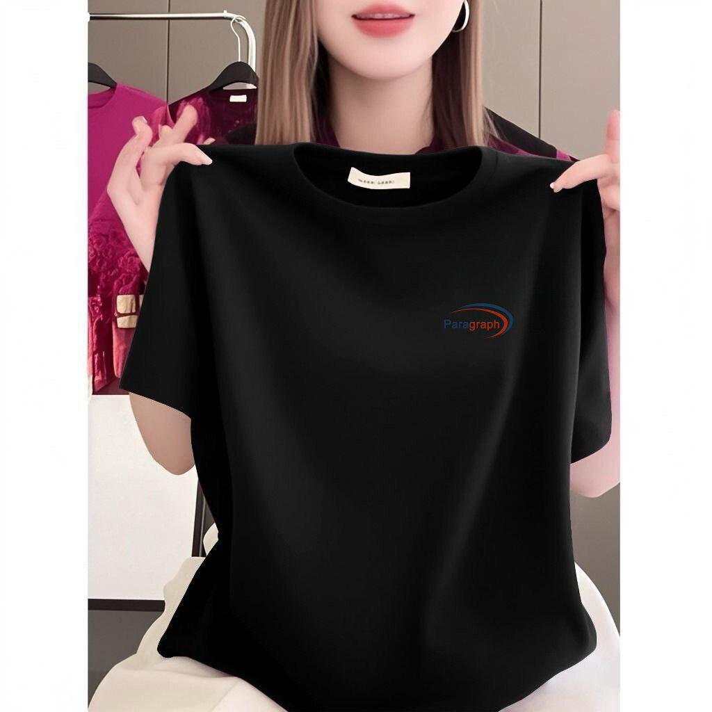 Women's High-End Fashionable Printed Short-Sleeve T-Shirt, Loose Fit, Round Neck, Slimming, Versatile Casual Top 