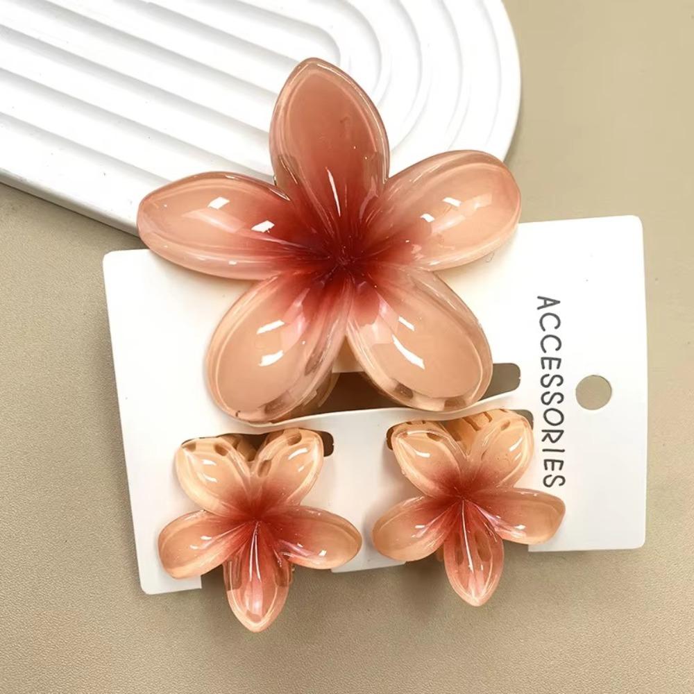 3 ks/Sada Květinové drápky do vlasů Plumeria Gradientový klip na culík Barevné vlasové doplňky Léto