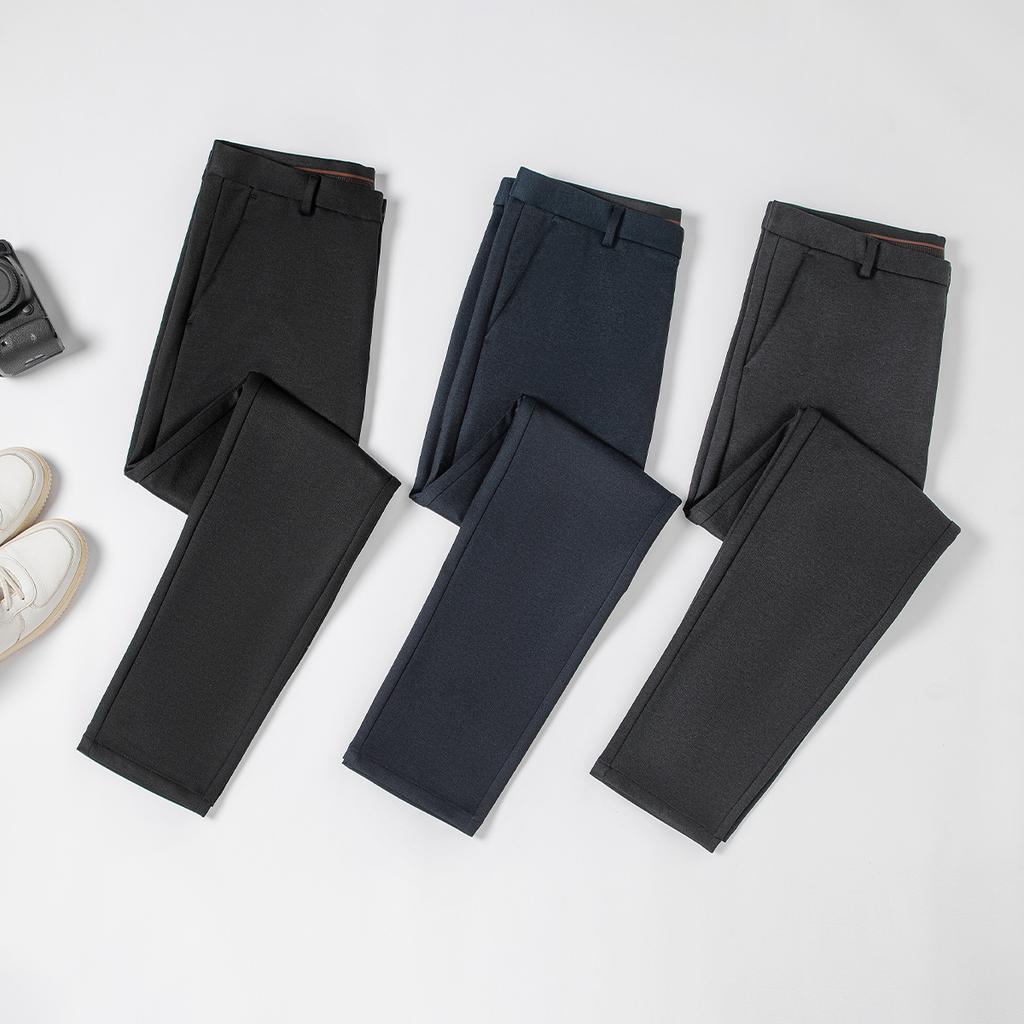 Far infrared heating up: New autumn and winter business casual straight leg solid color men's casual pants for men
