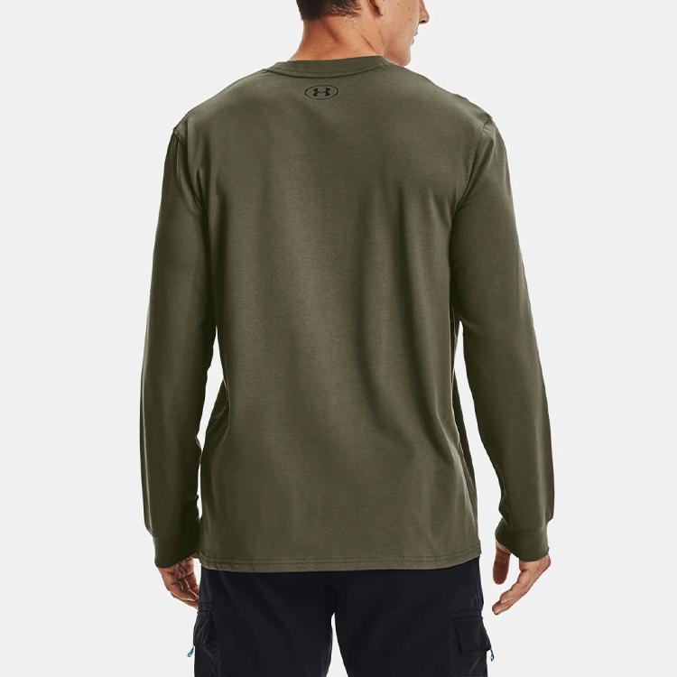 Under Armour Sports Crew Neck Pullover Straight Long Sleeve T-Shirt Men Tops Muted-Green 1367967-390