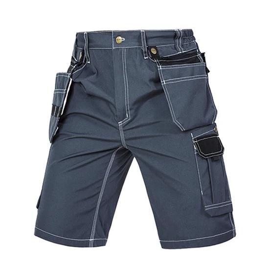Men s durable multi-pocket work pants cargo work shorts workwear for Men 5XL серый