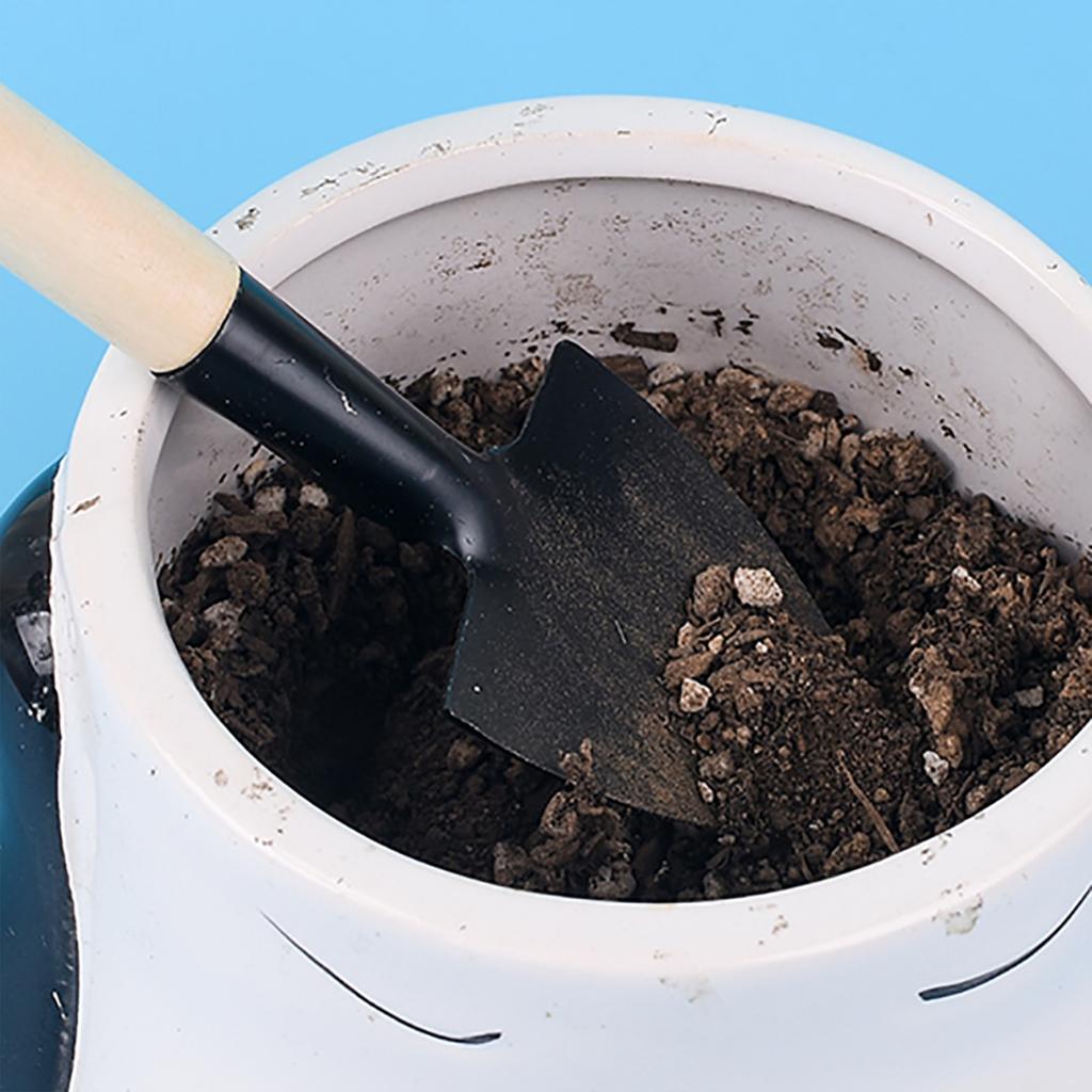 Planting Tools Small Shovel Rake With Wooden Handle Plastic Digging Seedling Tool Garden Pot Care Kit