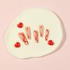 24Pcs/Set Quick Nails Long Red And White Wavy Heart False Nials Sticker Wearable Waterproof Manicure Finished Nails