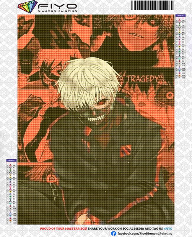 DIY 5D Diamant Malerei Tokyo Ghoul Anime Volle Mosaik Diamant Stickerei Bild Strass Kreuz Stich Kits Wohnkultur cuadros