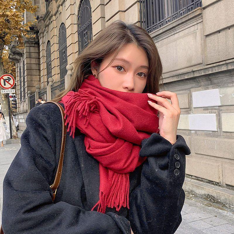 

Scarf Winter Versatile Imitation Cashmere Solid Color Maintains A Sense of Luxury, Oversized Shawl 190*70cm