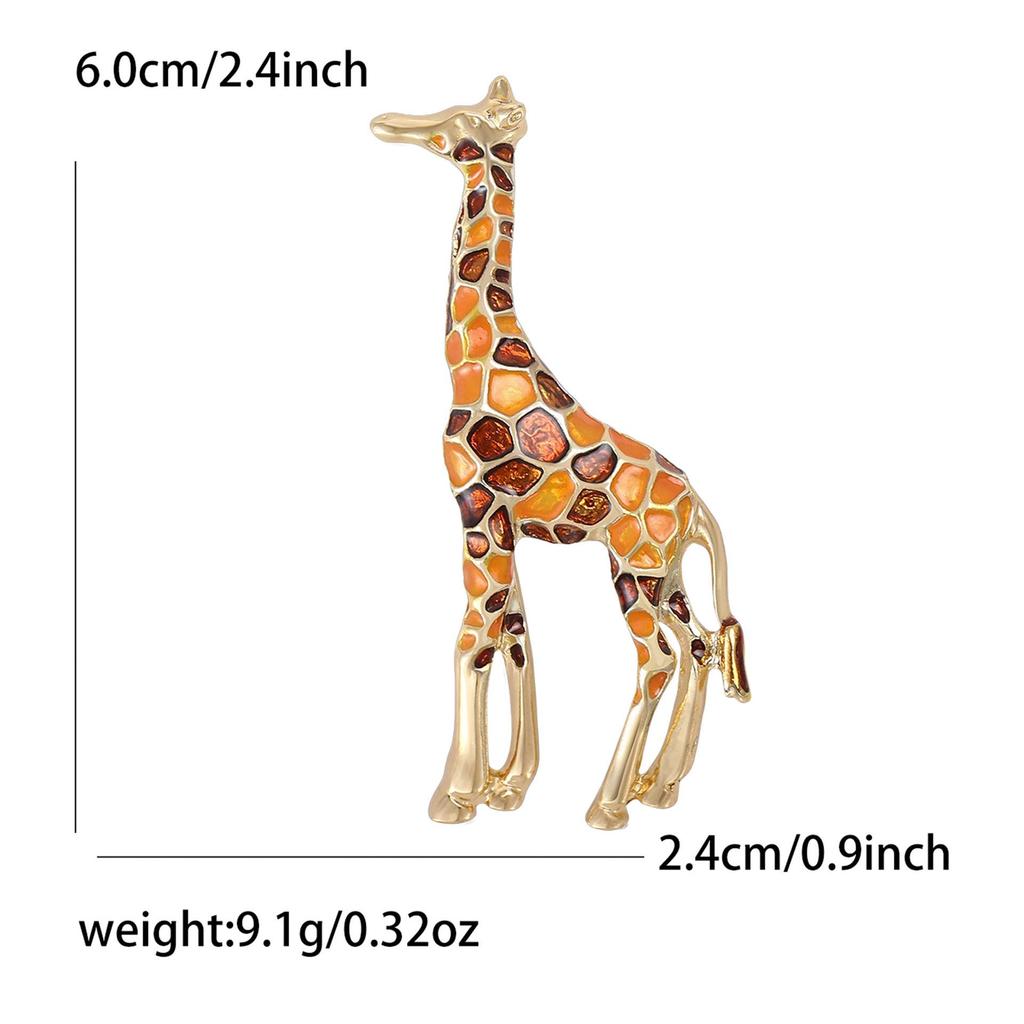 Stylish Creative Alloy Enamel Giraffe Brooch - Versatile Fashion Accessory