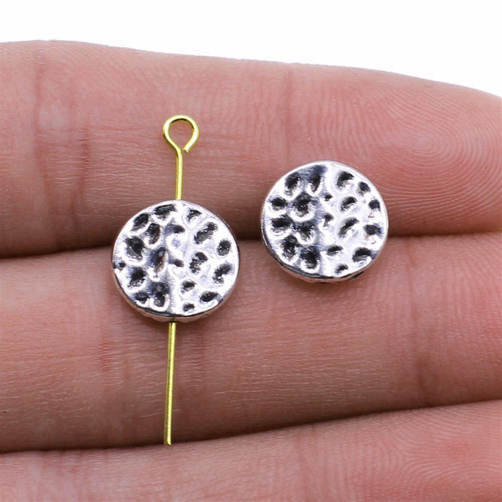 Twisted-Pattern Small-Hole Spacer Beads Mini Antique Bronze Silver Jewelry Making String Beads Separator