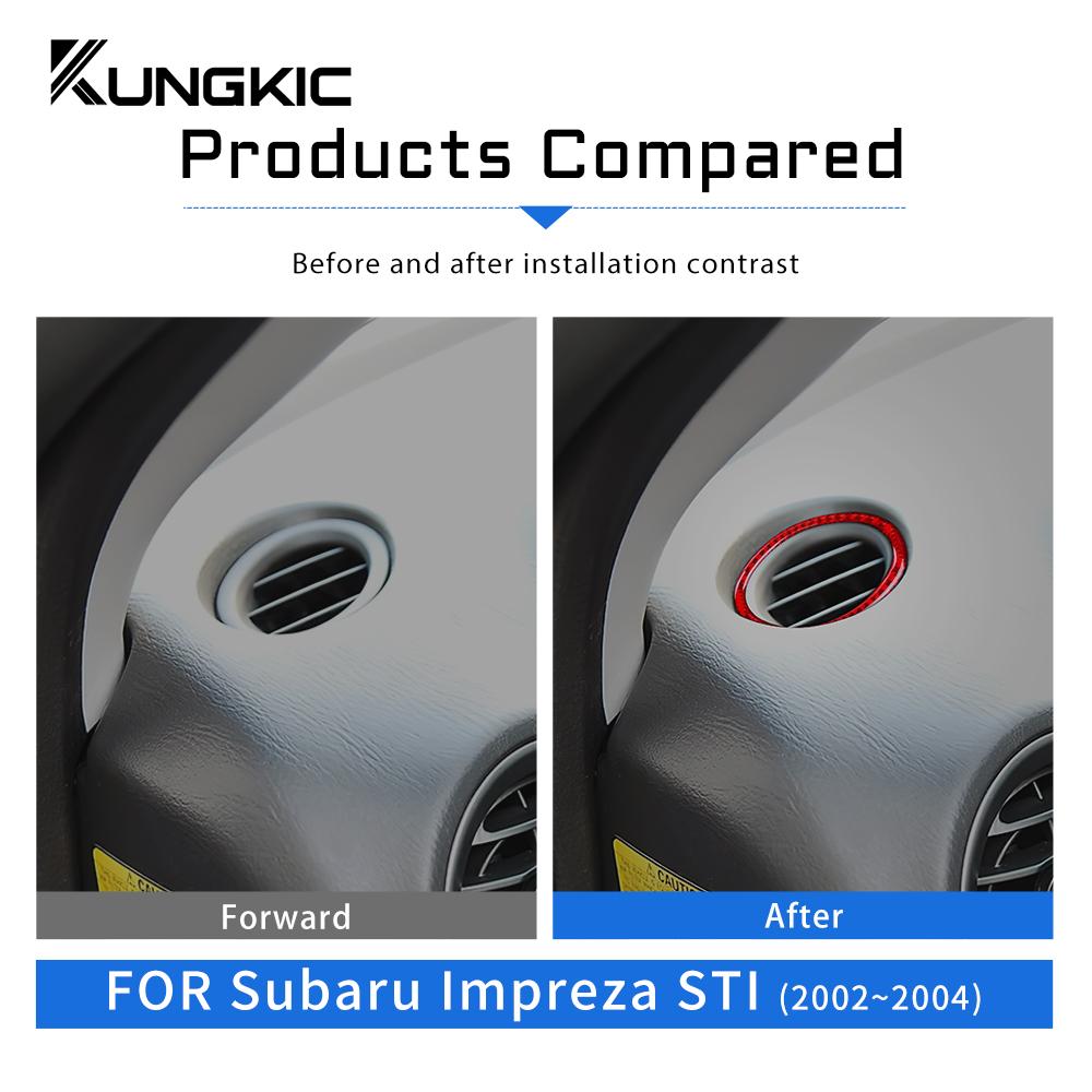Real Soft Carbon Fiber Sticker for Subaru Impreza STI 2002 2003 2004 Car Air Conditioning Accessories Trim Center Control Cover