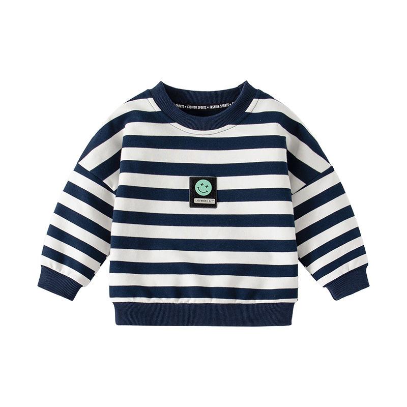 Rundhals Pullover Langarm Kinderpullover, Kinder Pullover Langarm Oberteil, Frühling Mode Lässig Gestreifter Pullover