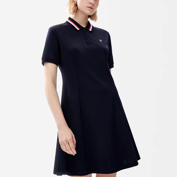 New FILA MODERN HERITAGE Short Sleeved Dress Women's Legend Blue F11W231309FNV