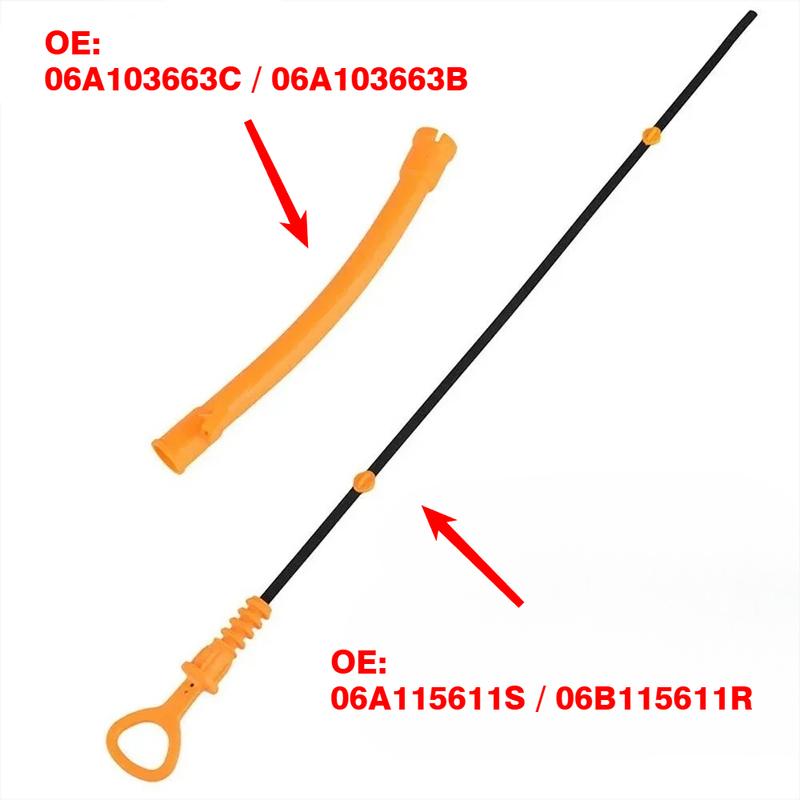 Engine Oil Dipstick for 2011-2015 Jetta CKJA Fits 1999-2006 Golf Passat EA113 Beetle 2.0L 8V /1.8T Replace 06A10366 06B115611R