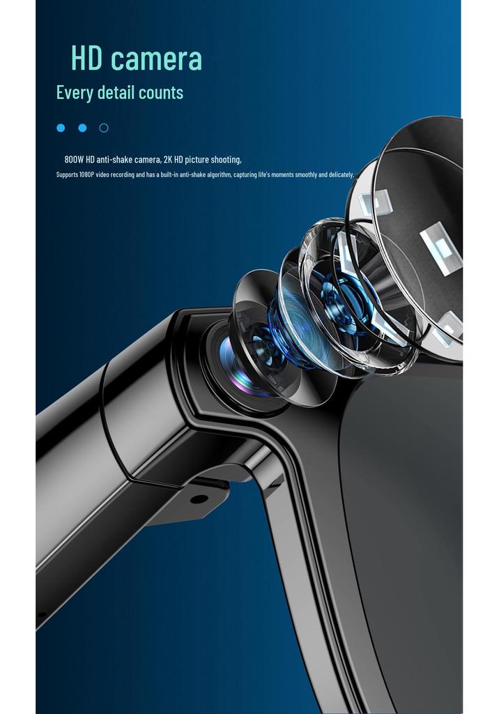 Gafas Inteligentes CY01 - Cámara HD, Música, Llamadas, Reducción de Ruido, Reconocimiento de Objetos y Traducción IA.