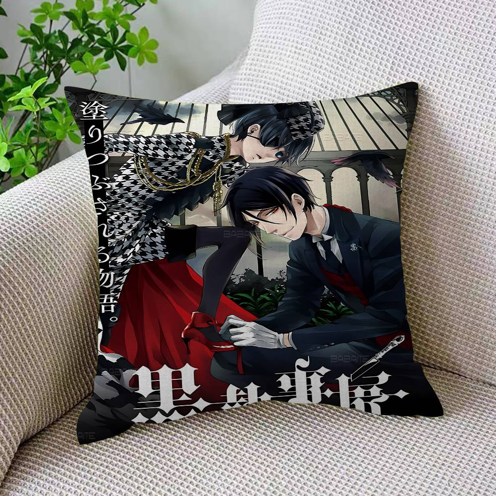 1PC Japanese Anime Black Butler Cushion Cover Car Throw Pillow Case For Sofa Car Christmas Gift 40x40cm 45x45cm