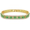 Three rows of tennis chain bracelet men's and women's fashion full of diamond green zircon bracelet jewelry